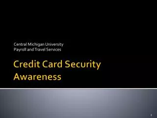 Credit Card Security Awareness