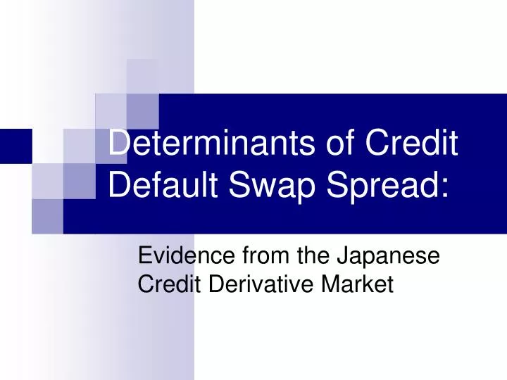 evidence from the japanese credit derivative market