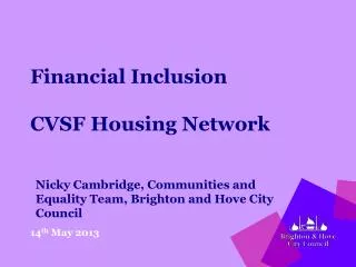Financial Inclusion CVSF Housing Network
