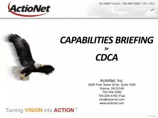 CAPABILITIES BRIEFING for CDCA