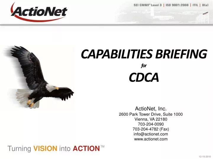 capabilities briefing for cdca