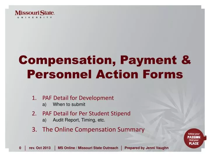 compensation payment personnel action forms