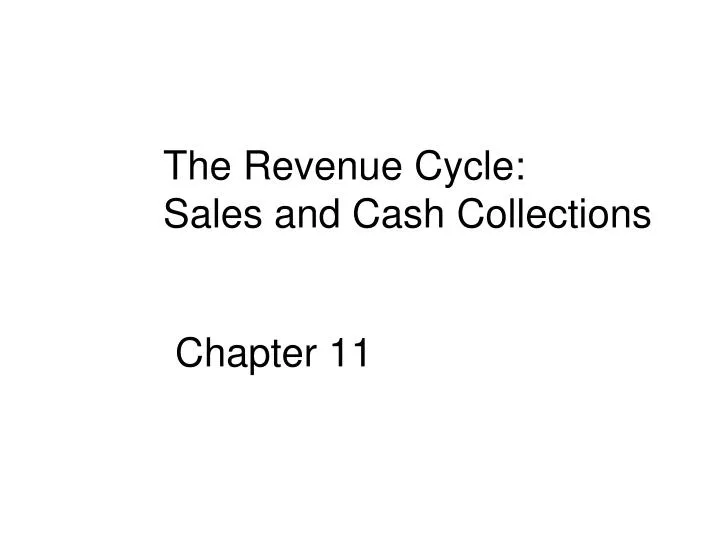 the revenue cycle sales and cash collections