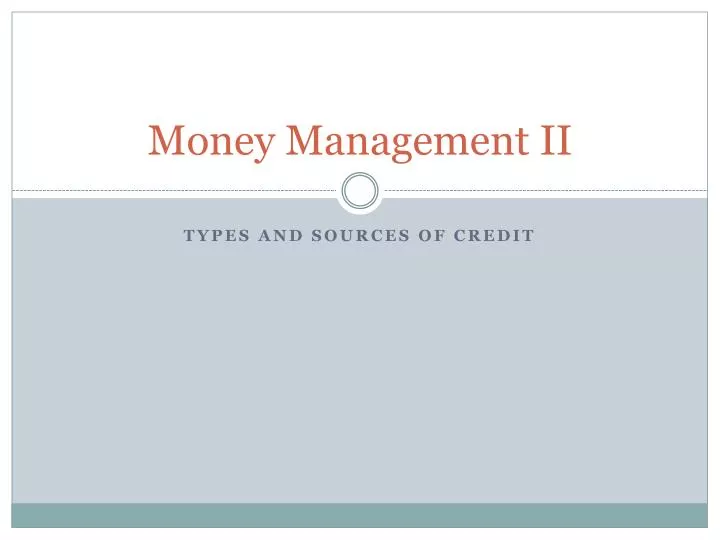 money management ii