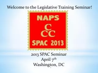 Welcome to the Legislative Training Seminar!