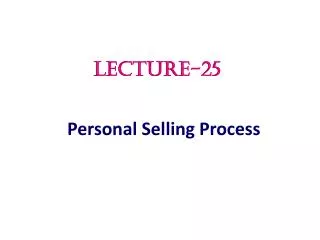 Personal Selling Process