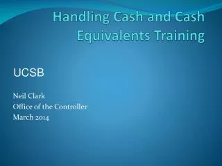 Handling Cash and Cash Equivalents Training