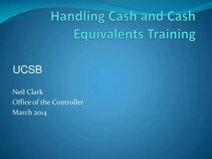 handling cash and cash equivalents training