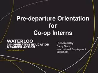 Pre-departure Orientation for Co-op Interns