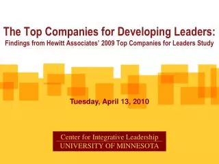 The Top Companies for Developing Leaders: Findings from Hewitt Associates’ 2009 Top Companies for Leaders Study