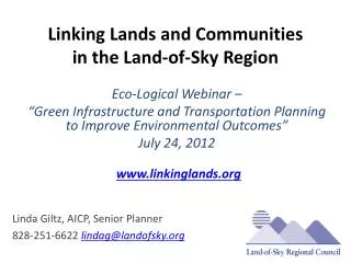Linking Lands and Communities in the Land-of-Sky Region