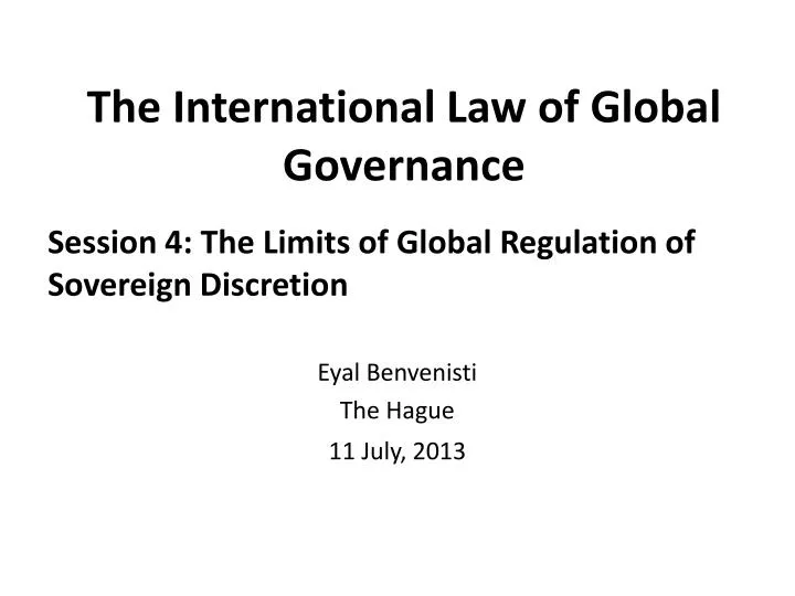 the international law of global governance