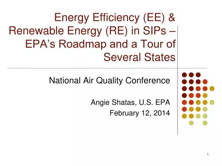 energy efficiency ee renewable energy re in sips epa s roadmap and a tour of several states