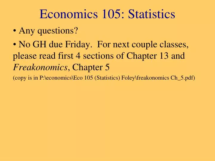 economics 105 statistics