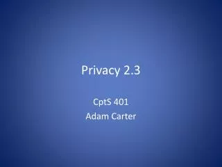 Privacy 2.3