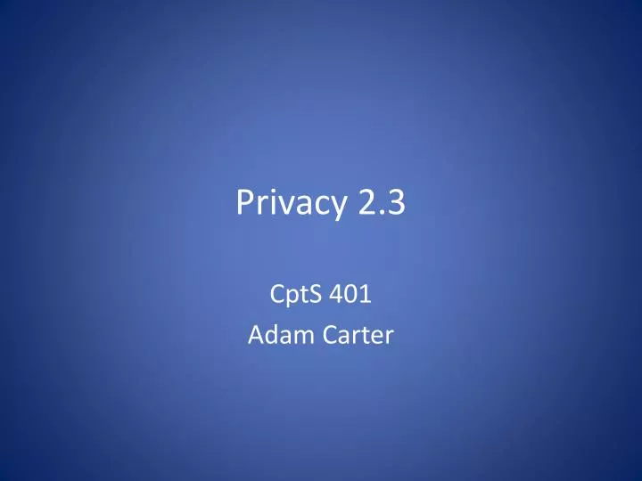 privacy 2 3
