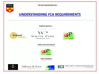 THE NPA ROADSHOWS 2014