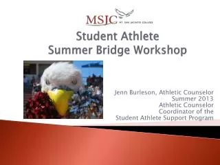 Student Athlete Summer Bridge Workshop