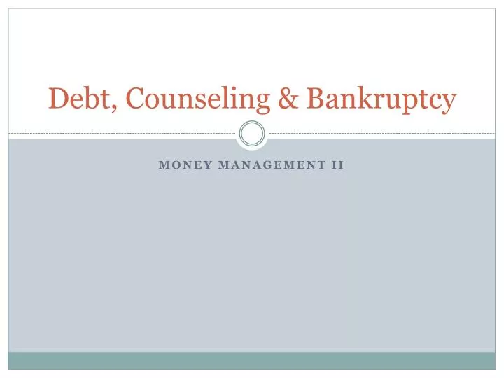 debt counseling bankruptcy
