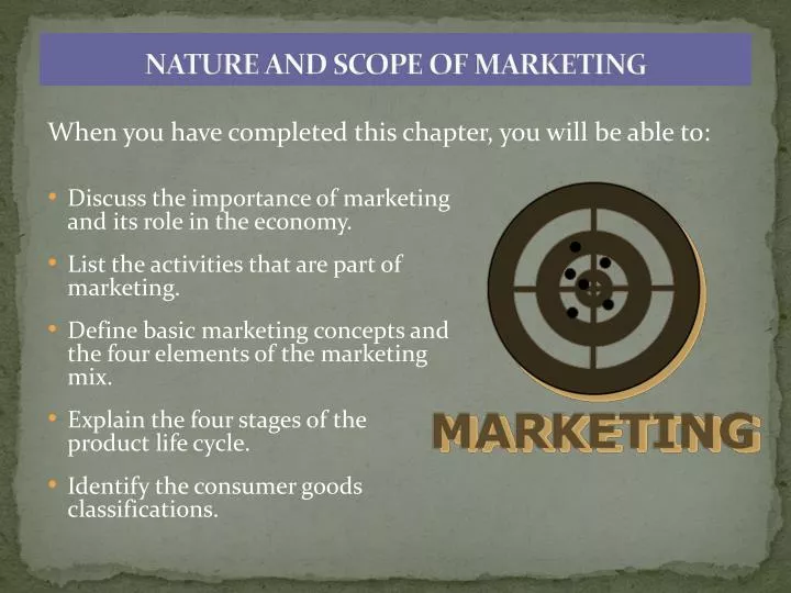 nature and scope of marketing