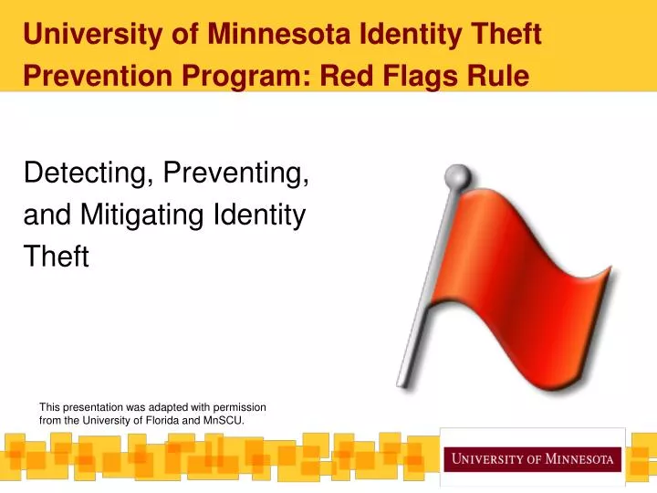 university of minnesota identity theft prevention program red flags rule