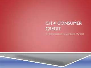 ch 4 consumer credit