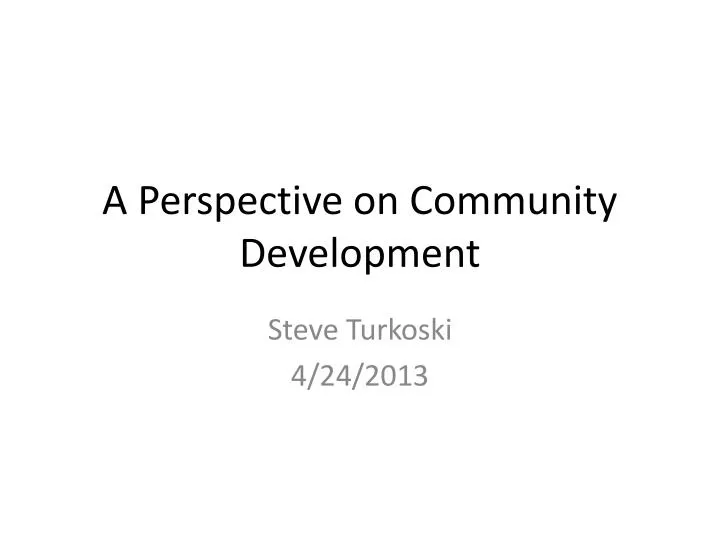 a perspective on community development