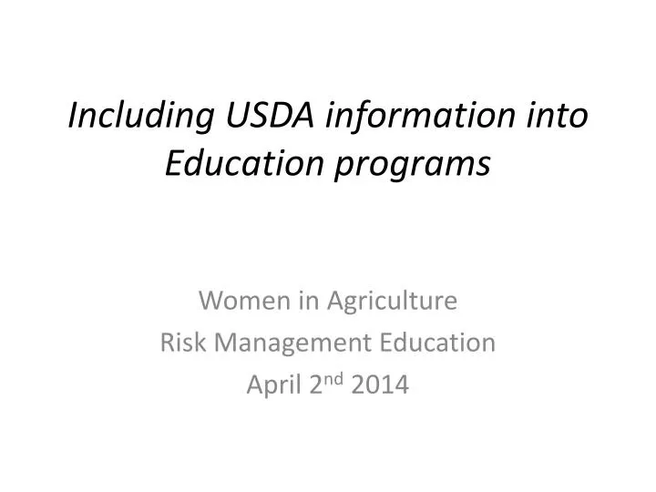 including usda information into education programs