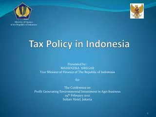 Tax Policy in Indonesia
