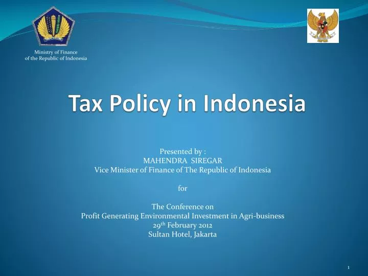 tax policy in indonesia