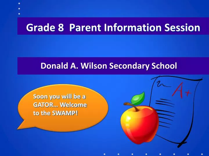 grade 8 parent information session