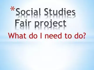 Social Studies Fair p roject