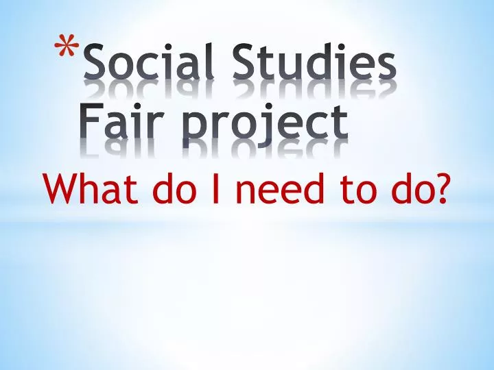 social studies fair p roject