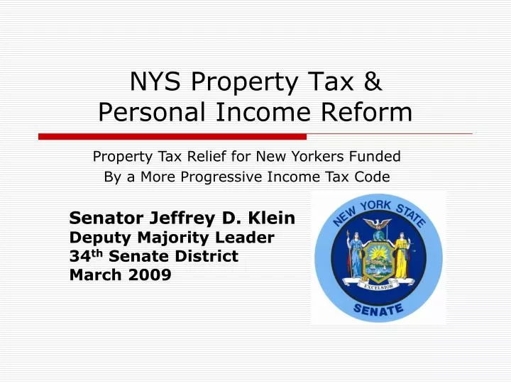 nys property tax personal income reform