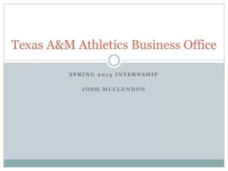 Texas A&amp;M Athletics Business Office