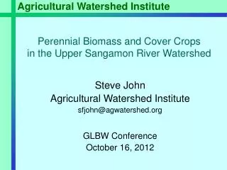 Perennial Biomass and Cover Crops in the Upper Sangamon River Watershed