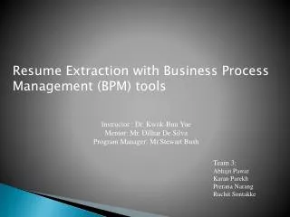 Resume Extraction with Business Process Management (BPM) tools