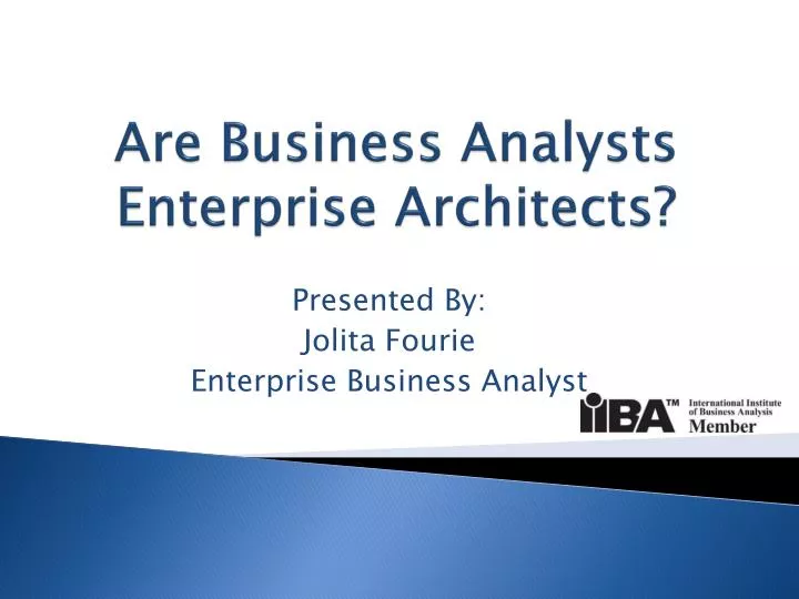 are business analysts enterprise architects