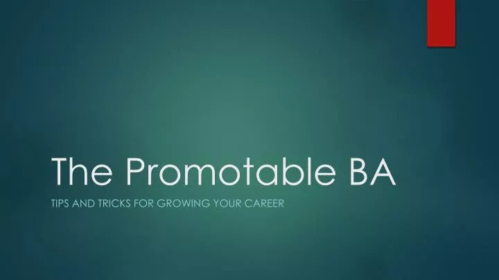 the promotable ba