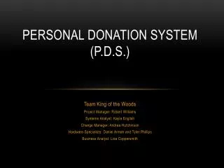 Personal Donation System (P.D.S.)