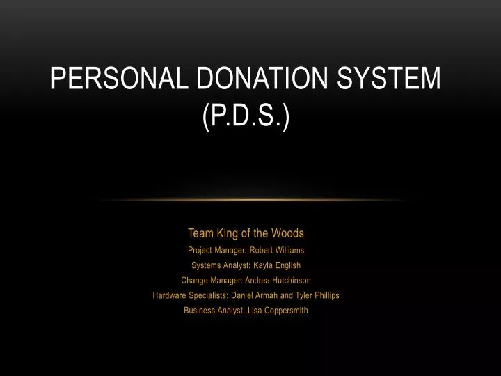 personal donation system p d s