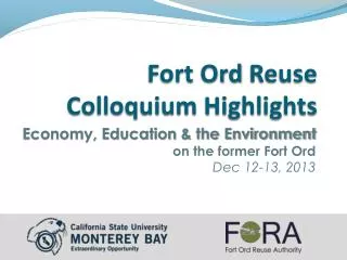 Fort Ord Reuse Colloquium Highlights