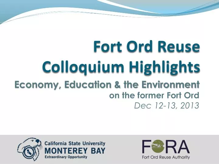 fort ord reuse colloquium highlights