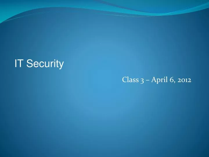 class 3 april 6 2012