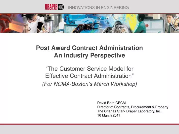 post award contract administration an industry perspective