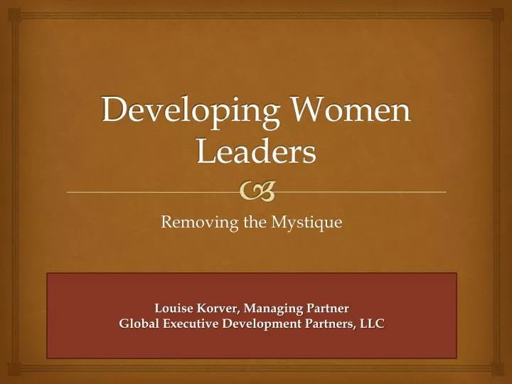 developing women leaders
