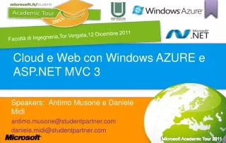Cloud e Web con Windows AZURE e ASP.NET MVC 3