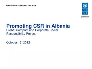 Promoting CSR in Albania