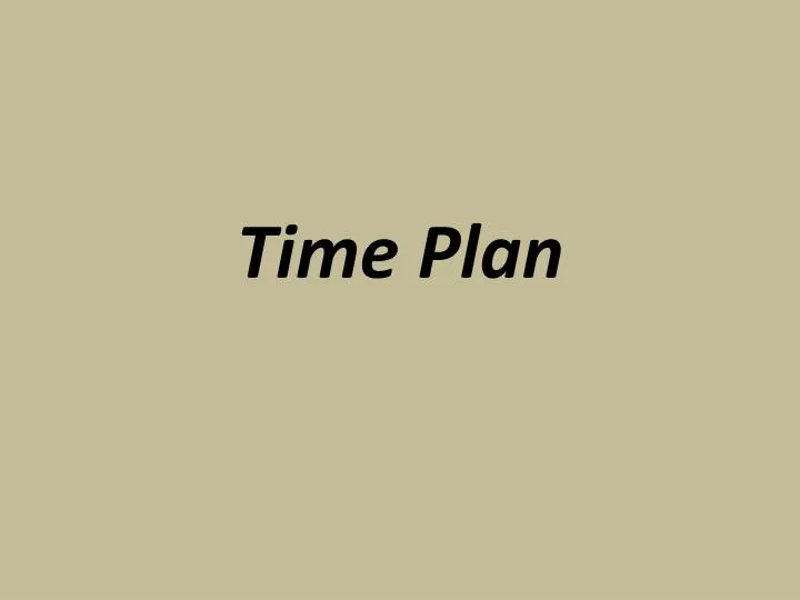 time plan
