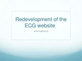 Redevelopment of the ECG website